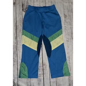 Free People Movement Flurry Color‎ Block Blue Green Track Pants Crop Sz Small S